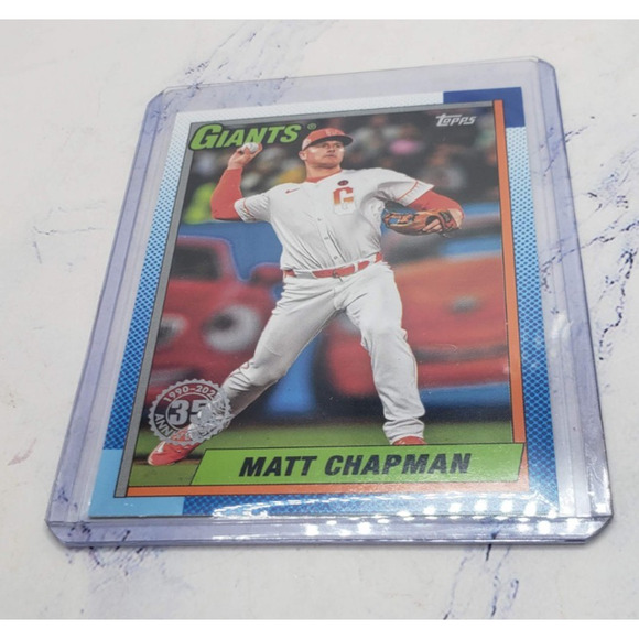 2025 Topps Series 1 - 1990 Baseball Matt Chapman San Francisco Giants #T90-86 - Picture 3 of 4